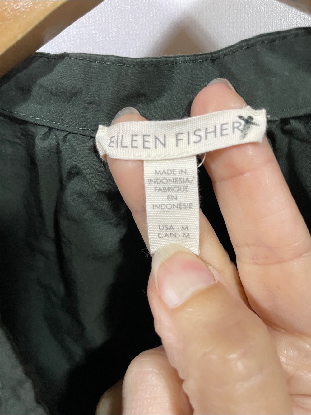 Eileen Fisher Sleeveless Button-Front Shell in Forest Green - Picture 2 of 3
